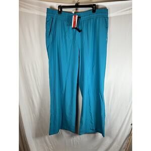 Baleaf Women Plus 3XL UPF 50+ Wide leg Hiking Pants Blue Water Resistant Pockets